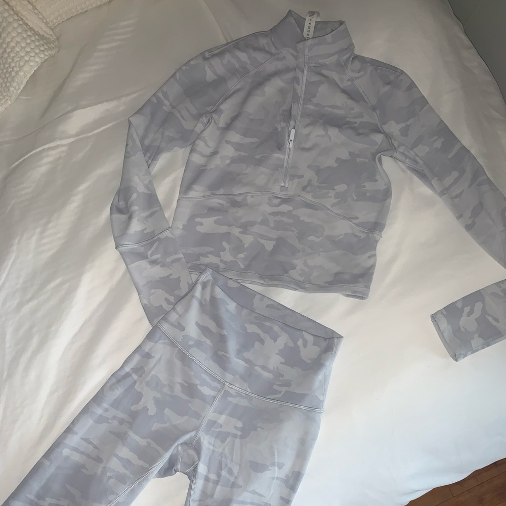 Ripped quarter zip Lululemon set